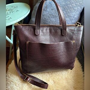 Portland Leather Mini Zipper Crossbody Tote Bag Neutral Purse